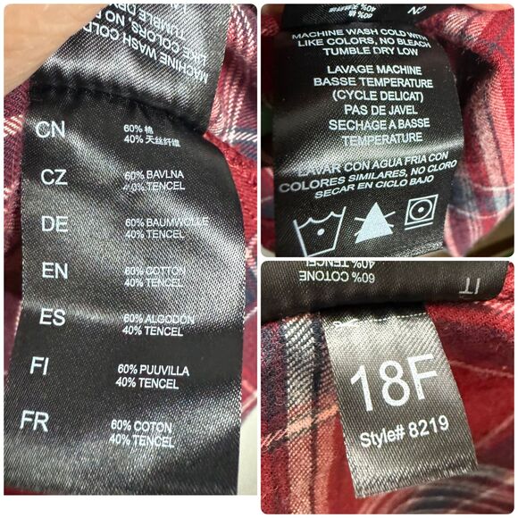 Kuhl Women's Red Maroon Plaid Shirt Popover Women's Size Medium Style# 8219 - Picture 16 of 16